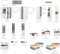 ŁÓŻKO 120x200 MŁODZIEŻOWE Z SZUFLADAMI WYSUWANYMI NA KÓŁKACH - Beton / Biały Lux /Dąb Meblar SIGMA System SI16 MEBLE MŁODZIEŻOWE ŁÓŻKO 120x200 MŁODZIEŻOWE Z SZUFLADAMI WYSUWANYMI NA KÓŁKACH - Beton / Biały Lux /Dąb Meblar SIGMA System SI16 MEBLE MŁODZIEŻOWE