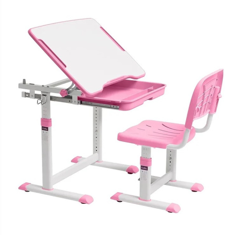 Fun Desk zestaw Sorpresa Pink biurko+krzesło regulowane Białe/Różowe Dziecko