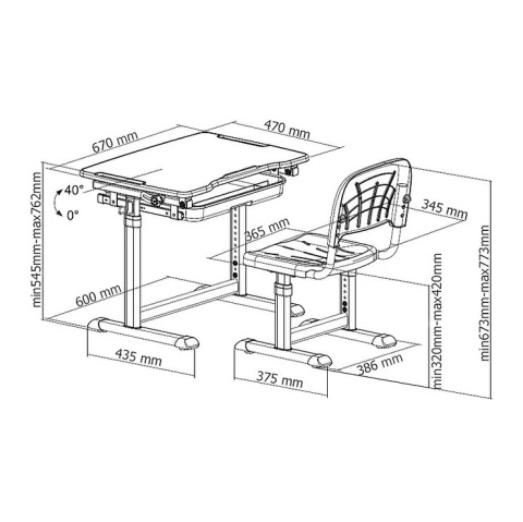 Fun Desk zestaw Sorpresa Pink biurko+krzesło regulowane Białe/Różowe Dziecko Fun Desk zestaw Sorpresa Pink biurko+krzesło regulowane Białe/Różowe Dziecko