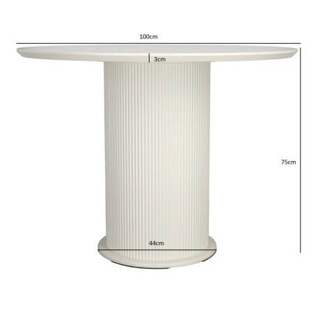 STÓŁ OKRĄGŁY Elia 100cm BIAŁY BLAT MELAMINA PODSTAWA MDF Intesi DO SALONU JADALNI STÓŁ OKRĄGŁY Elia 100cm BIAŁY BLAT MELAMINA PODSTAWA MDF Intesi DO SALONU JADALNI