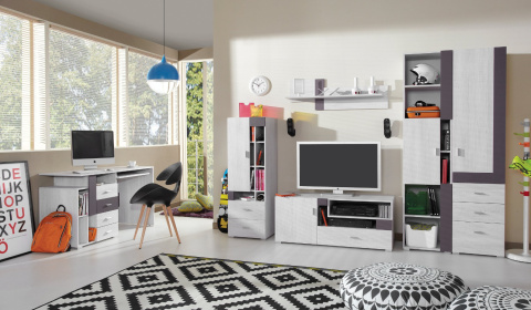 SZAFKA RTV KOMODA NISKA NEXT System NX12 Meblar - Sosna bielona / Earth szary do pokoju nastolatka do salonu SZAFKA RTV KOMODA NISKA NEXT System NX12 Meblar - Sosna bielona / Earth szary do pokoju nastolatka do salonu