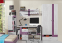 Meblar NEXT System NX19 - Sosna bielona / Viola - Łóżko młodzieżowe z szufladą 95/210 Meblar NEXT System NX19 - Sosna bielona / Viola - Łóżko młodzieżowe z szufladą 95/210
