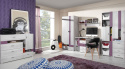 Meblar NEXT System NX19 - Sosna bielona / Viola - Łóżko młodzieżowe z szufladą 95/210 Meblar NEXT System NX19 - Sosna bielona / Viola - Łóżko młodzieżowe z szufladą 95/210