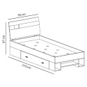 Meblar NEXT System NX19 - Sosna bielona / Viola - Łóżko młodzieżowe z szufladą 95/210 Meblar NEXT System NX19 - Sosna bielona / Viola - Łóżko młodzieżowe z szufladą 95/210
