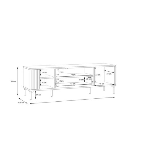 Forte JOAKIMIS JMXT131-M637 Szafka RTV stojąca, 160 cm, Dąb Mauvella / Czarny Forte JOAKIMIS JMXT131-M637 Szafka RTV stojąca, 160 cm, Dąb Mauvella / Czarny