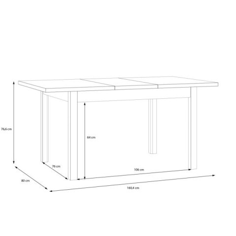 Forte JOAKIMIS TBLT7081-M682 Stół rozkładany, 120-160x80 cm Dąb Mauvella / Czarny Forte JOAKIMIS TBLT7081-M682 Stół rozkładany, 120-160x80 cm Dąb Mauvella / Czarny