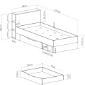 Meblar MOBI System MO18 - Bialy Lux / Turkus Łóżko pojedyńcze, młodzieżowe z półkami i szufladą na pościel. Meblar MOBI System MO18 - Bialy Lux / Turkus Łóżko pojedyńcze, młodzieżowe z półkami i szufladą na pościel.
