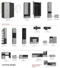 KOMODA MEBLE MŁODZIEŻOWE Meblar NANO System NA7 - Grafit / Enigma Z SZUFLADAMI dla dziecka nastolatka do salonu pokoju