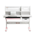 Biurko Fun Desk Fiore II Pink bez nadstawki Regulowane biurko dla dzieci i młodzieży Biały / Szary