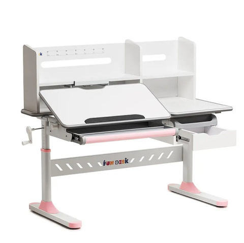 Biurko Fun Desk Fiore II Pink bez nadstawki Regulowane biurko dla dzieci i młodzieży Biały / Szary Biurko Fun Desk Fiore II Pink bez nadstawki Regulowane biurko dla dzieci i młodzieży Biały / Szary