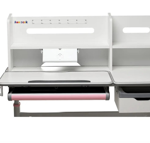 Biurko Fun Desk Fiore II Pink bez nadstawki Regulowane biurko dla dzieci i młodzieży Biały / Szary Biurko Fun Desk Fiore II Pink bez nadstawki Regulowane biurko dla dzieci i młodzieży Biały / Szary
