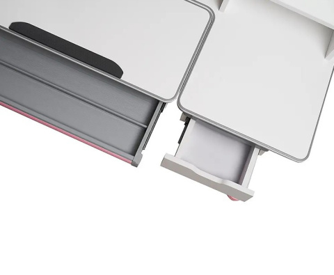 Biurko Fun Desk Fiore II Pink bez nadstawki Regulowane biurko dla dzieci i młodzieży Biały / Szary Biurko Fun Desk Fiore II Pink bez nadstawki Regulowane biurko dla dzieci i młodzieży Biały / Szary