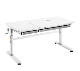 Iris Grey - Regulowane biurko dla dziecka, nastolatka białe / szare - Fun Desk