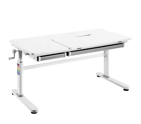 Iris Grey - Regulowane biurko dla dziecka, nastolatka białe / szare - Fun Desk Iris Grey - Regulowane biurko dla dziecka, nastolatka białe / szare - Fun Desk
