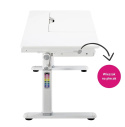 Iris Grey - Regulowane biurko dla dziecka, nastolatka białe / szare - Fun Desk Iris Grey - Regulowane biurko dla dziecka, nastolatka białe / szare - Fun Desk