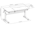 Iris Grey - Regulowane biurko dla dziecka, nastolatka białe / szare - Fun Desk Iris Grey - Regulowane biurko dla dziecka, nastolatka białe / szare - Fun Desk