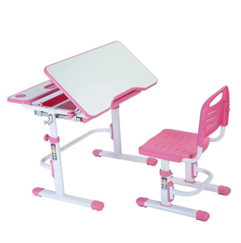 Fun Desk Botero Pink - Biurko z krzesełkiem lampa i stojak na książki - zestaw dla dzieci Białe / Różowe Fun Desk Botero Pink - Biurko z krzesełkiem lampa i stojak na książki - zestaw dla dzieci Białe / Różowe