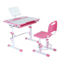 Fun Desk Botero Pink - Biurko z krzesełkiem lampa i stojak na książki - zestaw dla dzieci Białe / Różowe