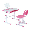 Fun Desk Botero Pink - Biurko z krzesełkiem lampa i stojak na książki - zestaw dla dzieci Białe / Różowe Fun Desk Botero Pink - Biurko z krzesełkiem lampa i stojak na książki - zestaw dla dzieci Białe / Różowe