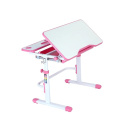 Fun Desk Botero Pink - Biurko z krzesełkiem lampa i stojak na książki - zestaw dla dzieci Białe / Różowe
