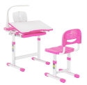 FunDesk Bellissima Pink - Regulowane biurko z krzesełkiem - Zestaw FunDesk Bellissima Pink - Regulowane biurko z krzesełkiem - Zestaw