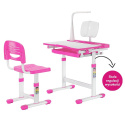 FunDesk Bellissima Pink - Regulowane biurko z krzesełkiem - Zestaw FunDesk Bellissima Pink - Regulowane biurko z krzesełkiem - Zestaw