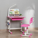FunDesk Bellissima Pink - Regulowane biurko z krzesełkiem - Zestaw FunDesk Bellissima Pink - Regulowane biurko z krzesełkiem - Zestaw