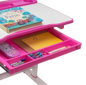 FunDesk Bellissima Pink - Regulowane biurko z krzesełkiem - Zestaw FunDesk Bellissima Pink - Regulowane biurko z krzesełkiem - Zestaw