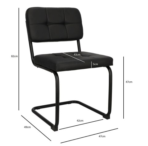KRZESŁO Nelson soft black swing black PU Intesi CZARNE EKOSKÓRA PODSTAWA METAL MALOWANY DO KUCHNI JADALNI LOKALU KRZESŁO Nelson soft black swing black PU Intesi CZARNE EKOSKÓRA PODSTAWA METAL MALOWANY DO KUCHNI JADALNI LOKALU