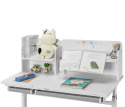 Iris II Grey - Regulowane biurko szare z nadstawką - Fun Desk Iris II Grey - Regulowane biurko szare z nadstawką - Fun Desk