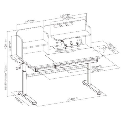 Iris II Grey - Regulowane biurko szare z nadstawką - Fun Desk Iris II Grey - Regulowane biurko szare z nadstawką - Fun Desk