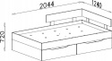 ŁÓŻKO 120x200 MŁODZIEŻOWE Z SZUFLADAMI WYSUWANYMI NA KÓŁKACH - Beton / Biały Lux /Dąb Meblar SIGMA System SI16 MEBLE MŁODZIEŻOWE