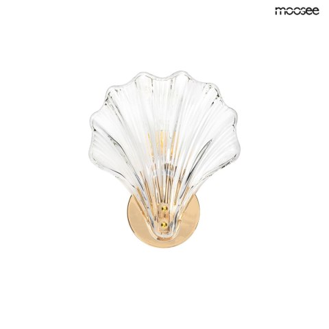 LAMPA ŚCIENNA KINKIET CONCHA - MUSZLA złota STAL KLOSZ TRANSPARENTNY E14 Moosee MOOSEE LAMPA ŚCIENNA KINKIET CONCHA - MUSZLA złota STAL KLOSZ TRANSPARENTNY E14 Moosee MOOSEE