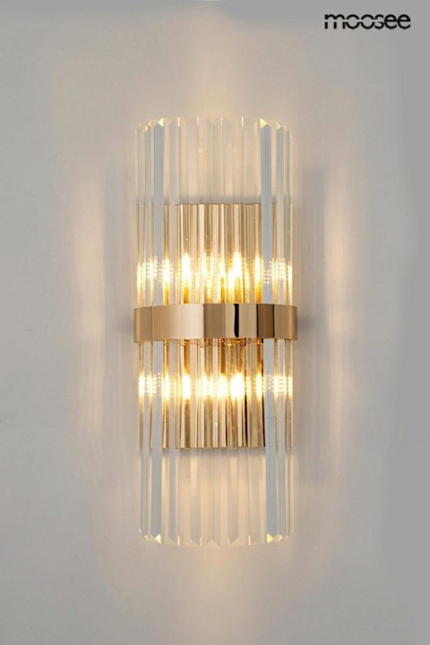 LAMPA ŚCIENNA KINKIET MILAGRO złota STAL G9 KLOSZE KRYSZTAŁOWE Moosee MOOSEE LAMPA ŚCIENNA KINKIET MILAGRO złota STAL G9 KLOSZE KRYSZTAŁOWE Moosee MOOSEE