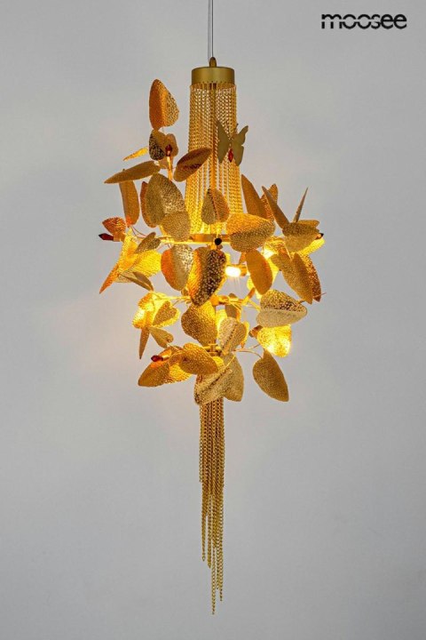 LAMPA WISZĄCA PARADISO Moosee MOOSEE ZŁOTA STAL KRYSZTAŁY 4xG9 LAMPA WISZĄCA PARADISO Moosee MOOSEE ZŁOTA STAL KRYSZTAŁY 4xG9