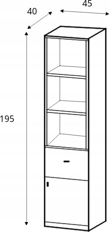 REGAŁ MŁODZIEŻOWY Z SZUFLADĄ I PÓŁKAMI MOBI System MO5 Meblar - Biały Lux / Żółty - regał z szafkami i szufladą PŁYTA LAMINOWANA