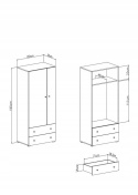 SZAFA MŁODZIEŻOWA NAROŻNA DWUDRZWIOWA GARDEROBA SIGMA System SI3 Meblar - Biały Lux / Beton PŁYTA LAMINOWANA MEBLE MŁODZIEŻOWE SZAFA MŁODZIEŻOWA NAROŻNA DWUDRZWIOWA GARDEROBA SIGMA System SI3 Meblar - Biały Lux / Beton PŁYTA LAMINOWANA MEBLE MŁODZIEŻOWE