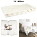 Intesi Koc/ Pled Honeycomb kremowy 120x150cm