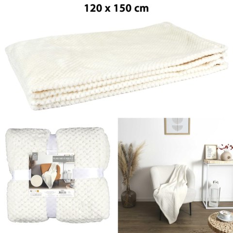 Intesi Koc/ Pled Honeycomb kremowy 120x150cm Intesi Koc/ Pled Honeycomb kremowy 120x150cm