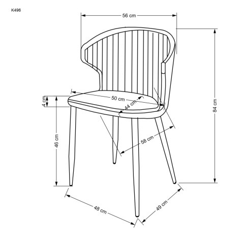 Halmar K496 krzesło brązowy materiał: tkanina / stal malowana proszkowo Halmar K496 krzesło brązowy materiał: tkanina / stal malowana proszkowo