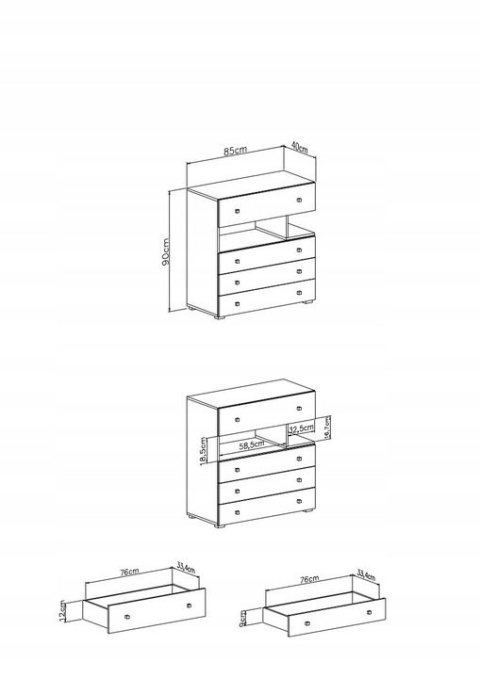 KOMODA Z SZUFLADAMI I PÓŁKAMI SIGMA System SI11 Meblar - Biały Lux / Beton MEBLE MŁODZIEŻOWE PŁYTA LAMINOWANA OBRZEŻA ABS KOMODA Z SZUFLADAMI I PÓŁKAMI SIGMA System SI11 Meblar - Biały Lux / Beton MEBLE MŁODZIEŻOWE PŁYTA LAMINOWANA OBRZEŻA ABS