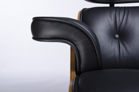 FOTEL OBROTOWY BIUROWY LOUNGE skóra naturalna CZARNA / RÓŻA drewno gięte King Home FOTEL OBROTOWY BIUROWY LOUNGE skóra naturalna CZARNA / RÓŻA drewno gięte King Home