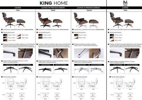 FOTEL OBROTOWY BIUROWY LOUNGE skóra naturalna CZARNA / RÓŻA drewno gięte King Home FOTEL OBROTOWY BIUROWY LOUNGE skóra naturalna CZARNA / RÓŻA drewno gięte King Home