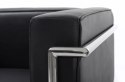 SOFA TRZYOSOBOWA SOFT LC2 włoska skóra naturalna - CZARNA STAL POLEROWANA King Home SOFA TRZYOSOBOWA SOFT LC2 włoska skóra naturalna - CZARNA STAL POLEROWANA King Home
