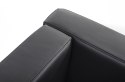 SOFA TRZYOSOBOWA SOFT LC2 włoska skóra naturalna - CZARNA STAL POLEROWANA King Home