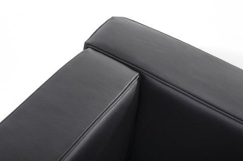 SOFA TRZYOSOBOWA SOFT LC2 włoska skóra naturalna - CZARNA STAL POLEROWANA King Home SOFA TRZYOSOBOWA SOFT LC2 włoska skóra naturalna - CZARNA STAL POLEROWANA King Home