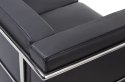 SOFA TRZYOSOBOWA SOFT LC2 włoska skóra naturalna - CZARNA STAL POLEROWANA King Home SOFA TRZYOSOBOWA SOFT LC2 włoska skóra naturalna - CZARNA STAL POLEROWANA King Home