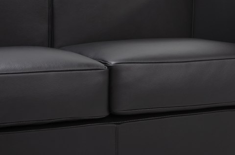 SOFA TRZYOSOBOWA SOFT LC2 włoska skóra naturalna - CZARNA STAL POLEROWANA King Home SOFA TRZYOSOBOWA SOFT LC2 włoska skóra naturalna - CZARNA STAL POLEROWANA King Home