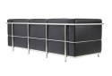 SOFA TRZYOSOBOWA SOFT LC2 włoska skóra naturalna - CZARNA STAL POLEROWANA King Home SOFA TRZYOSOBOWA SOFT LC2 włoska skóra naturalna - CZARNA STAL POLEROWANA King Home