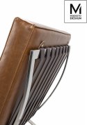 FOTEL WYPOCZYNKOWY BARCELON VINTAGE PU - ekoskóra BRĄZOWA stal polerowana SREBRNA Modesto Design MODESTO FOTEL WYPOCZYNKOWY BARCELON VINTAGE PU - ekoskóra BRĄZOWA stal polerowana SREBRNA Modesto Design MODESTO